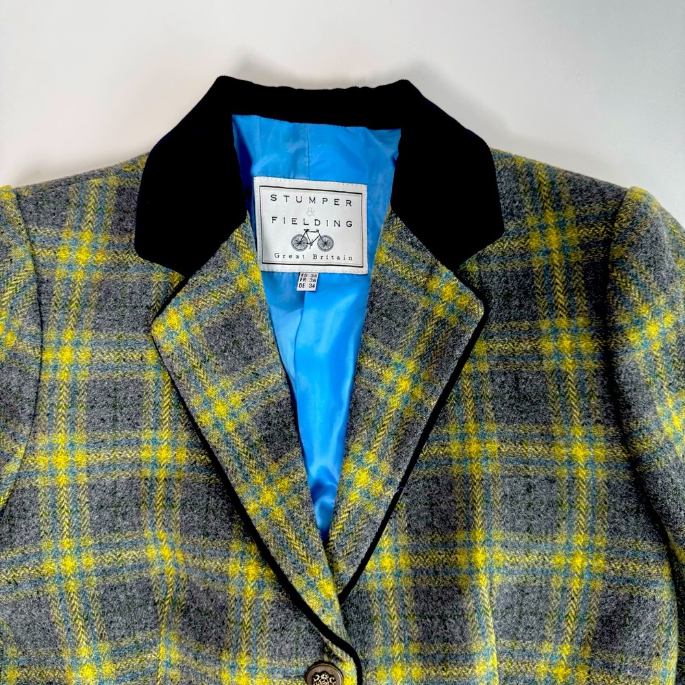 Stumper Fielding Green Plaid Blazer with Yellow Accents